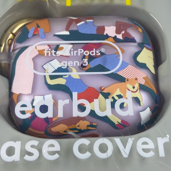 Heyday Earbud Case Covers for AirpodsGen3 w/ Ring Clip, Lounging People NWT - Picture 2 of 4